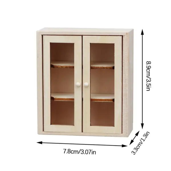 1:12 Scale Wooden Miniature Cabinet for Dollhouse - Image 10