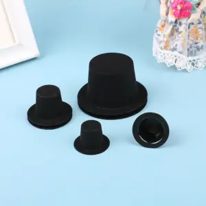 10Pcs Mini Black Hats for Dollhouse Decor 13 S5971c64f2b6545b590fd9df35a4aad4eI