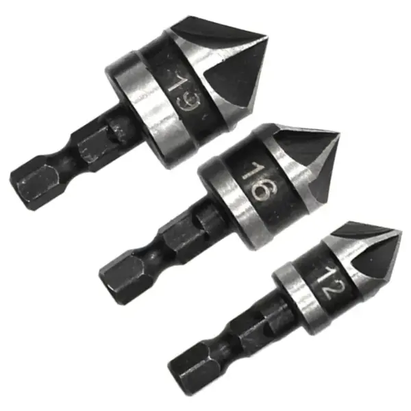 3PC 90 Degree Hexagon Chamfer Drill Set - Image 7