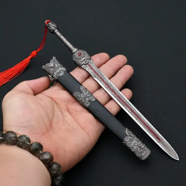 22cm Miniature Metal Katana Keychain Toy - Image 5