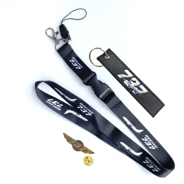 3PCS Vintage Aircraft Keychains with Lanyard