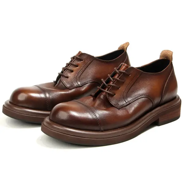 Men's Handmade Genuine Leather Casual Shoes - Image 6
