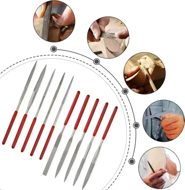 10Pcs Mini Diamond Needle File Set - Image 6