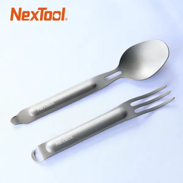 Titanium Fork and Spoon Set for Outdoors - Image 6