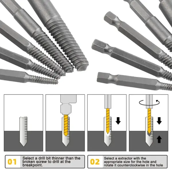 5pc Screw Extractor Set with 60mm Tool - Image 6