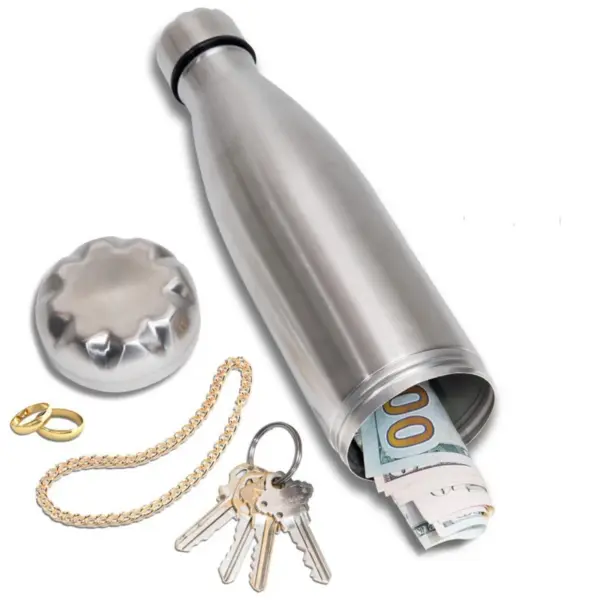 Hidden Steel Water Bottle Safe with Compartment - Image 6
