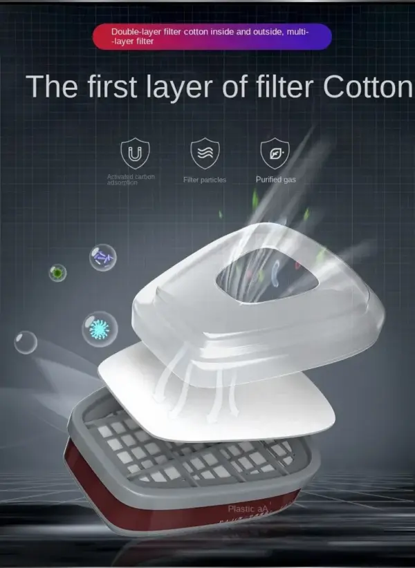 Reusable Half Face Respirator with Cotton Filter - Image 4