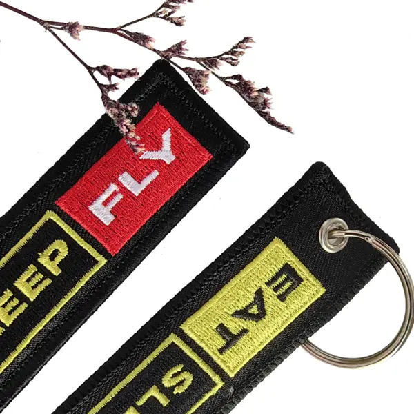 Colorful Embroidered Airplane Keychain - Image 5