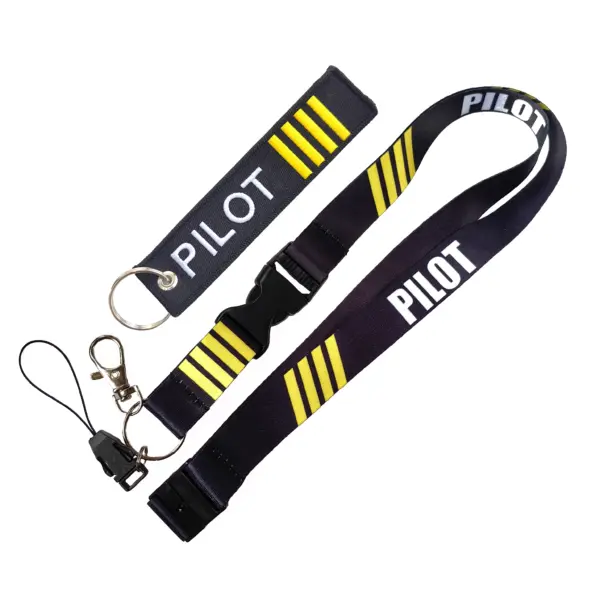 Double Sided Pilot Engineer Lanyard Keychain - Image 2