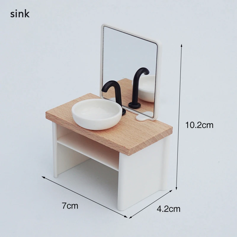 Dollhouse Bathroom Set Washbasin Tub Toilet 9 Dollhouse Bathroom Set Washbasin Tub Toilet - Image 9