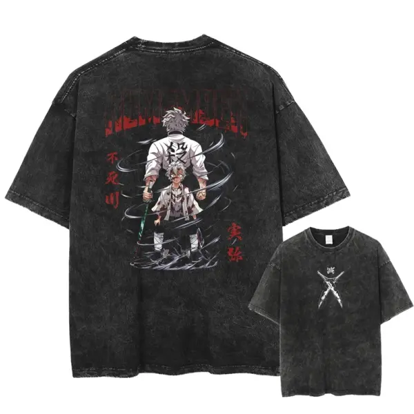 Men's Oversized Anime Graphic T-Shirt - Image 4