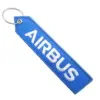 Blue AIRBUS Keychain Double Sided Embroidered