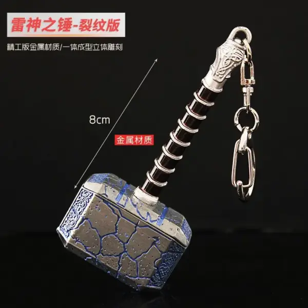 8cm Thor's Hammer Metal Miniature Keychain - Image 8
