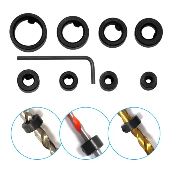 8pc Limit Ring Set for Drill Bits 3-16mm - Image 4