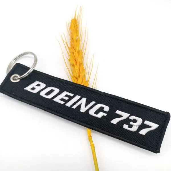Boeing 737 Double-Sided Embroidery Keychain - Image 5