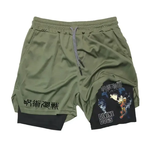 Men's 2 In 1 Anime Gym Shorts Summer - Image 10