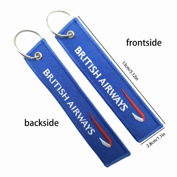 British Airways Blue Keychain Embroidered Tag - Image 2