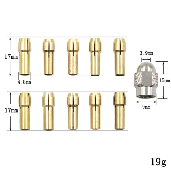 11-Piece Brass Collet Set for Electric Drills - Image 3