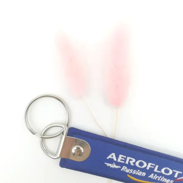 AEROFLOT Aviation Keychain with Embroidered Tag - Image 6