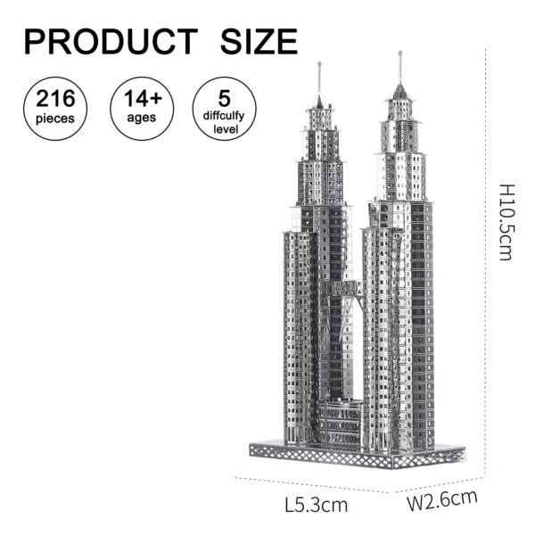 3D Metal Puzzle Building Model Kit - Image 3