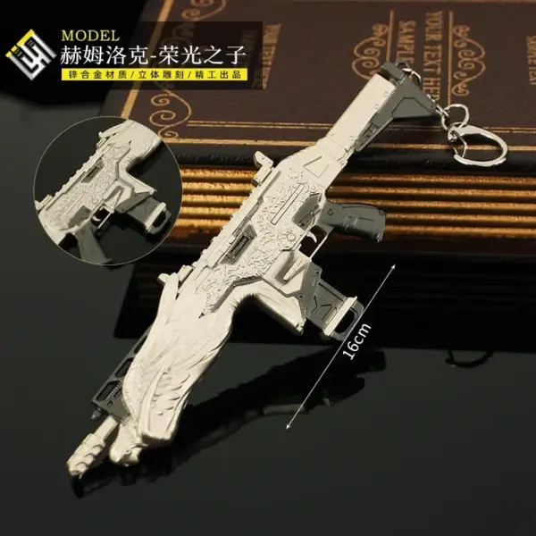 16cm All-Metal Gun Keychain Model Pendant - Image 7