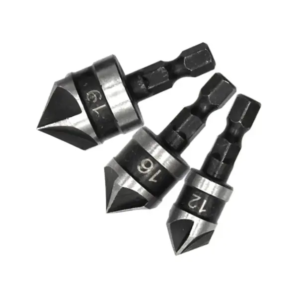 3PC 90 Degree Hexagon Chamfer Drill Set - Image 6