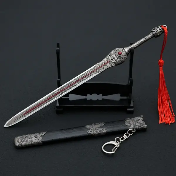 22cm Miniature Metal Katana Keychain Toy - Image 7