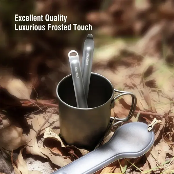 NexTool Titanium Spoon and Fork Set - Image 6