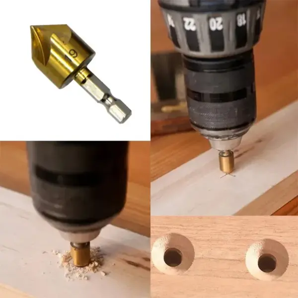 6PC Titanium Plated Woodworking Drill Bit Set - Image 4