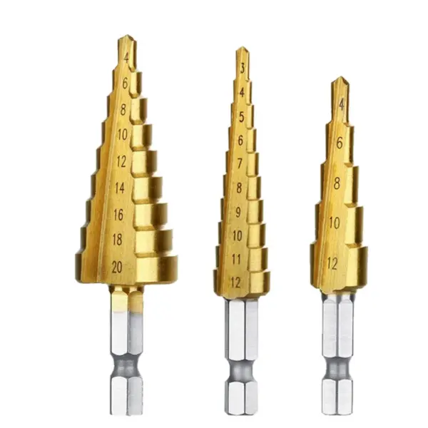 Titanium Plated Step Drill Bit Set 3pcs - Image 6