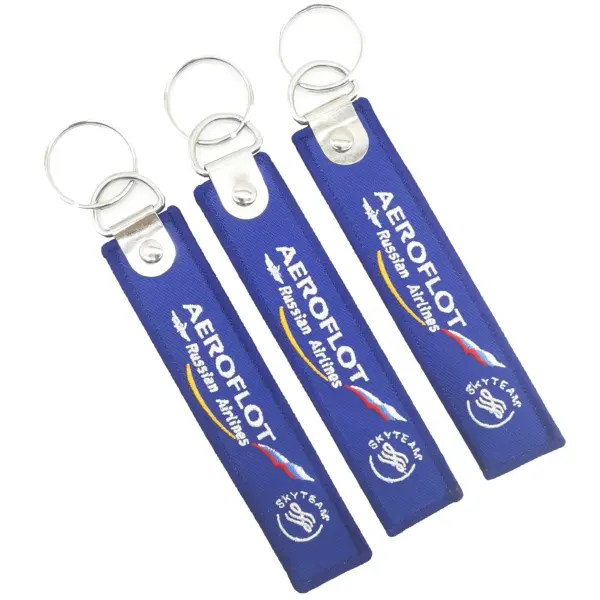 AEROFLOT Aviation Keychain with Embroidered Tag - Image 4