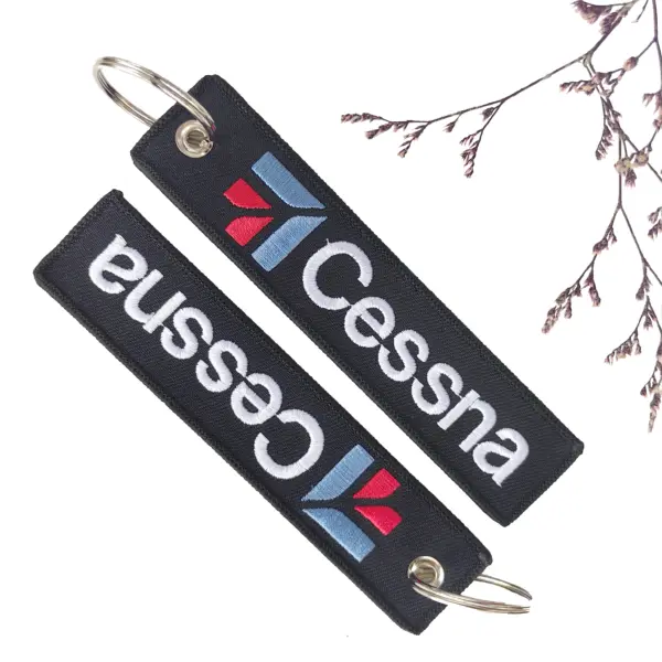 Cessna Double-Sided Embroidered Keychain - Image 4