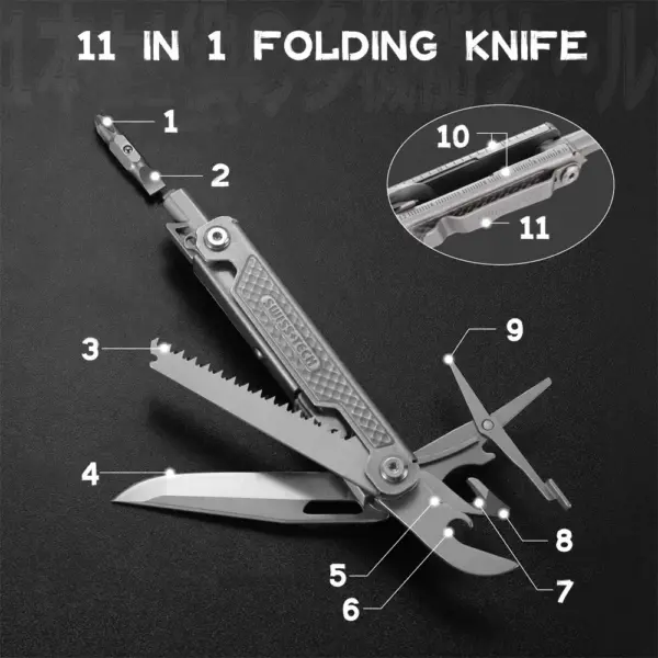 SWISS TECH 11 in 1 Folding Multi-Tool Knife - Image 2