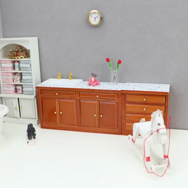 1:12 Scale Wooden Miniature Cabinet for Dollhouse - Image 6
