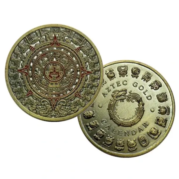 Aztec Gold Decorative Commemorative Coin - Image 3