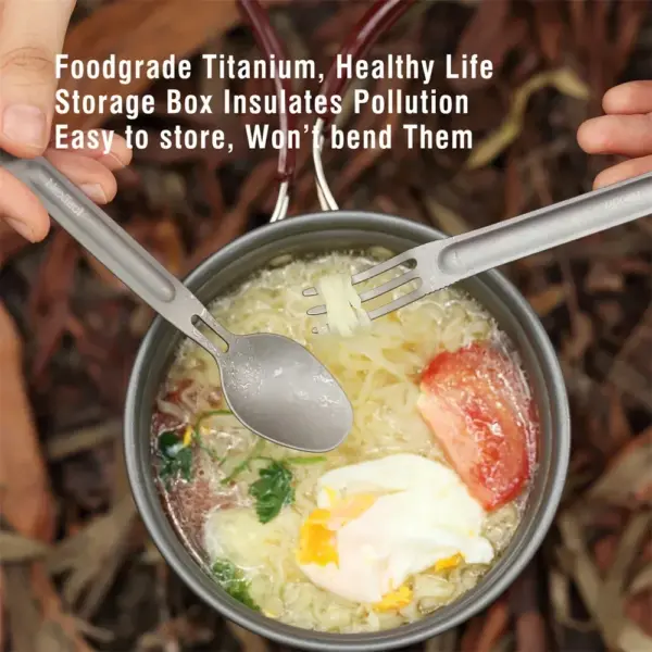 NexTool Titanium Spoon and Fork Set - Image 4