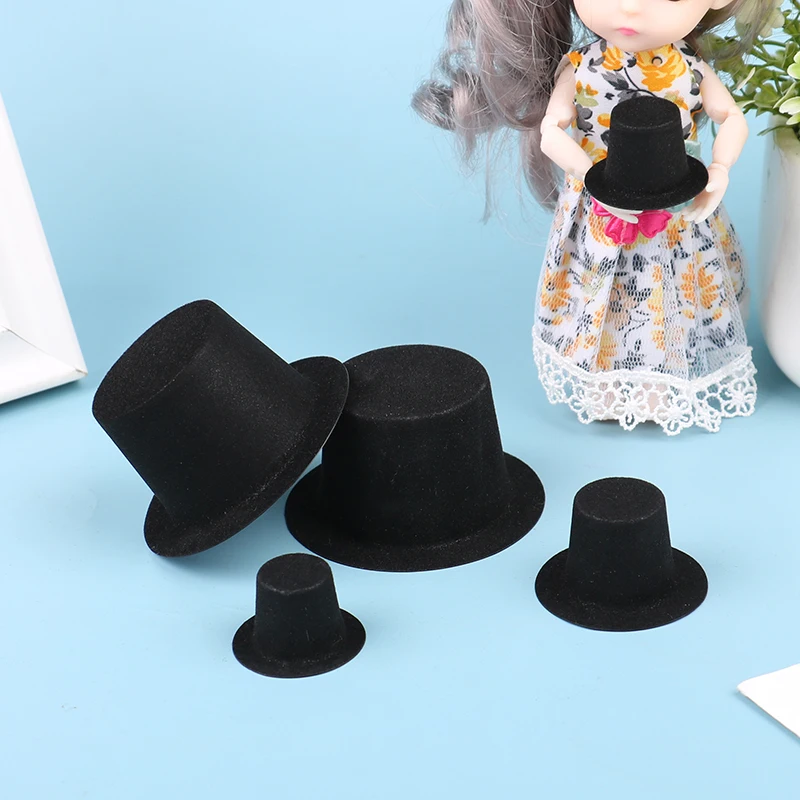 10Pcs Mini Black Hats for Dollhouse Decor 3 10Pcs Mini Black Hats for Dollhouse Decor - Image 3