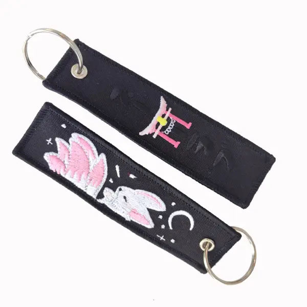 Double-Sided Fox Keychain with Metal Ring - Image 3