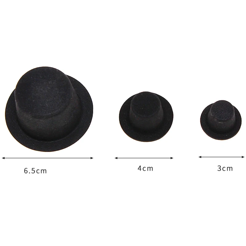 10Pcs Mini Black Hats for Dollhouse Decor 6 10Pcs Mini Black Hats for Dollhouse Decor - Image 6