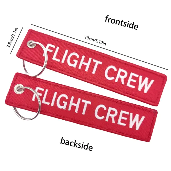 3PC Flight Crew Embroidered Keychains Set - Image 3
