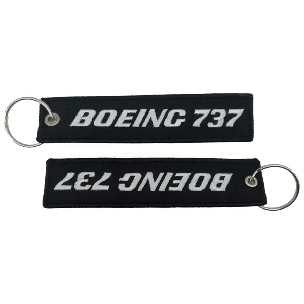 Boeing 737 Double-Sided Embroidery Keychain - Image 3
