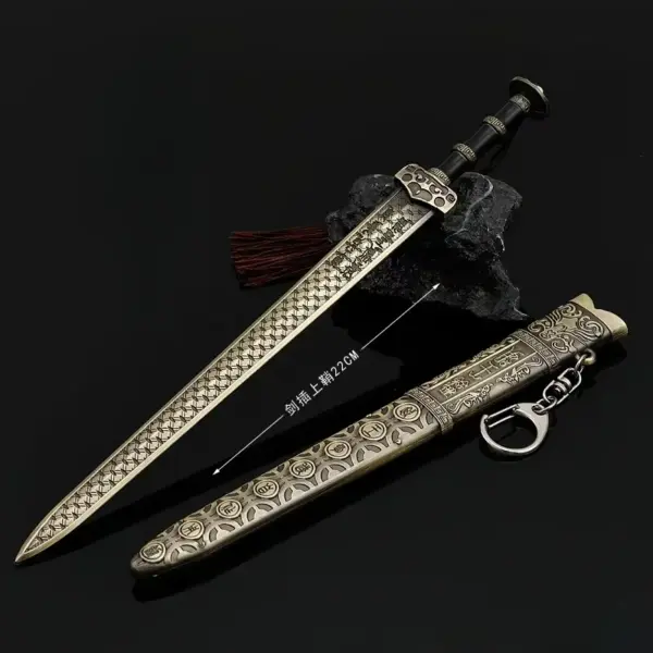 22cm Toy Medieval Sword Keychain Model - Image 7