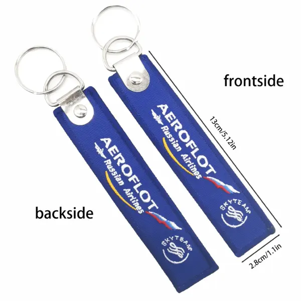 AEROFLOT Aviation Keychain with Embroidered Tag - Image 2