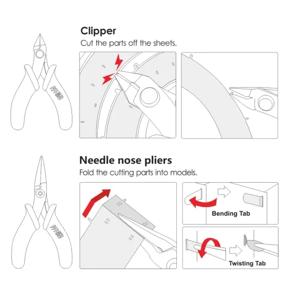 Mini Pliers Set for 3D Model Assembly - Image 2