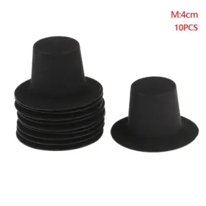 10Pcs Mini Black Hats for Dollhouse Decor 16 Scc66d56c6f8d4b48b72a40d1813aa211f