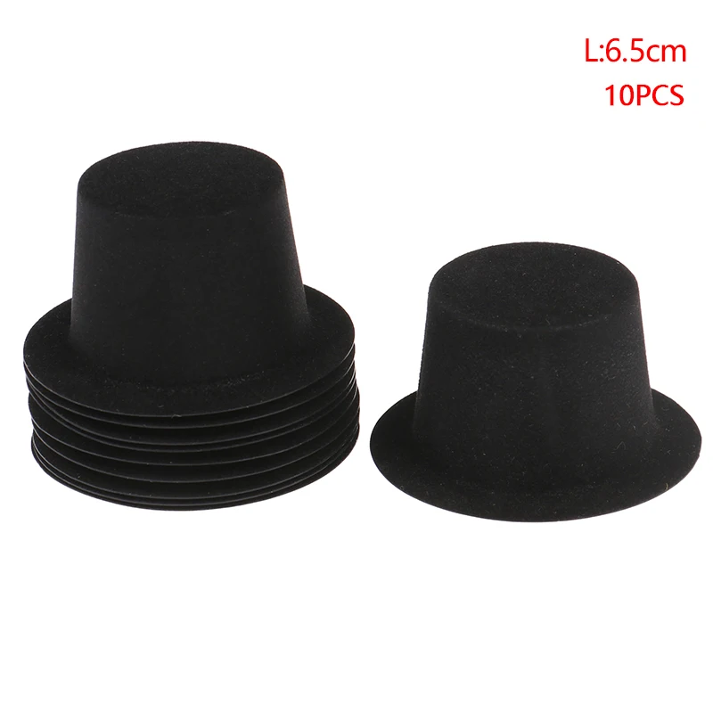 10Pcs Mini Black Hats for Dollhouse Decor 7 10Pcs Mini Black Hats for Dollhouse Decor - Image 7