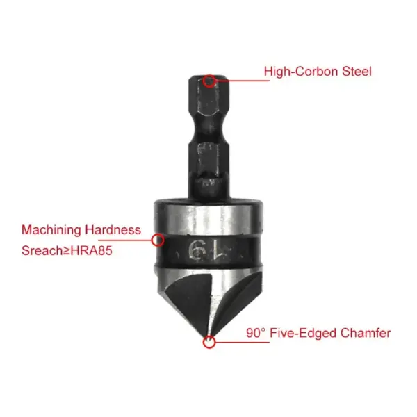 3PC 90 Degree Hexagon Chamfer Drill Set - Image 5