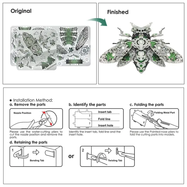 Cicada 3D Metal Puzzle with Tools Set - Image 3