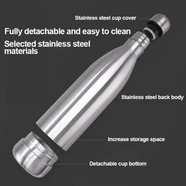 Hidden Steel Water Bottle Safe with Compartment - Image 4