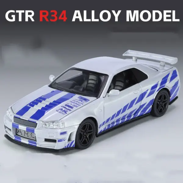 1/32 GTR R34 Diecast Model Car with Sound - Image 7
